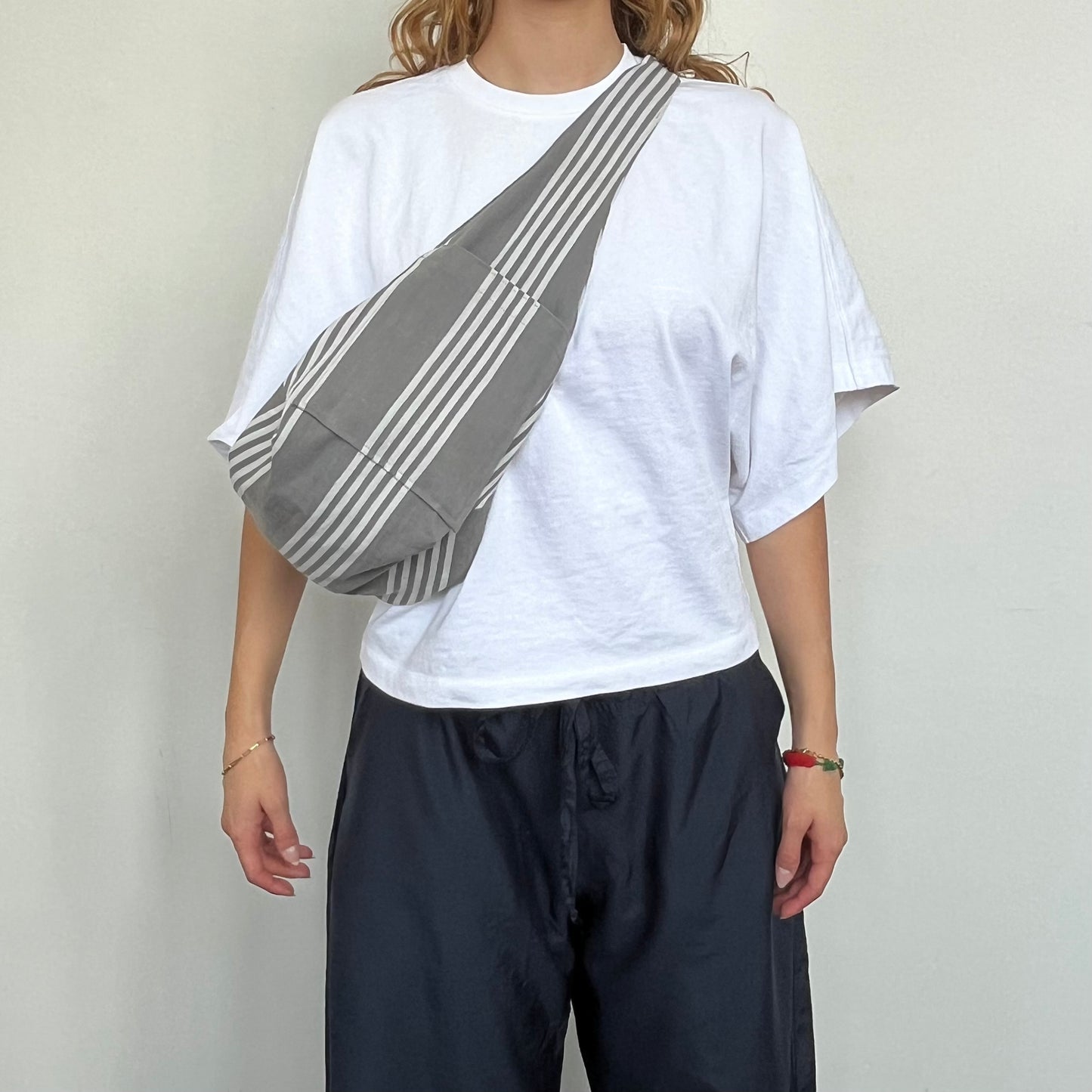« ANBK » bag gris et blanc