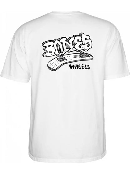 « Bones Wheels » Heritage Boneless T-Shirt Blanc